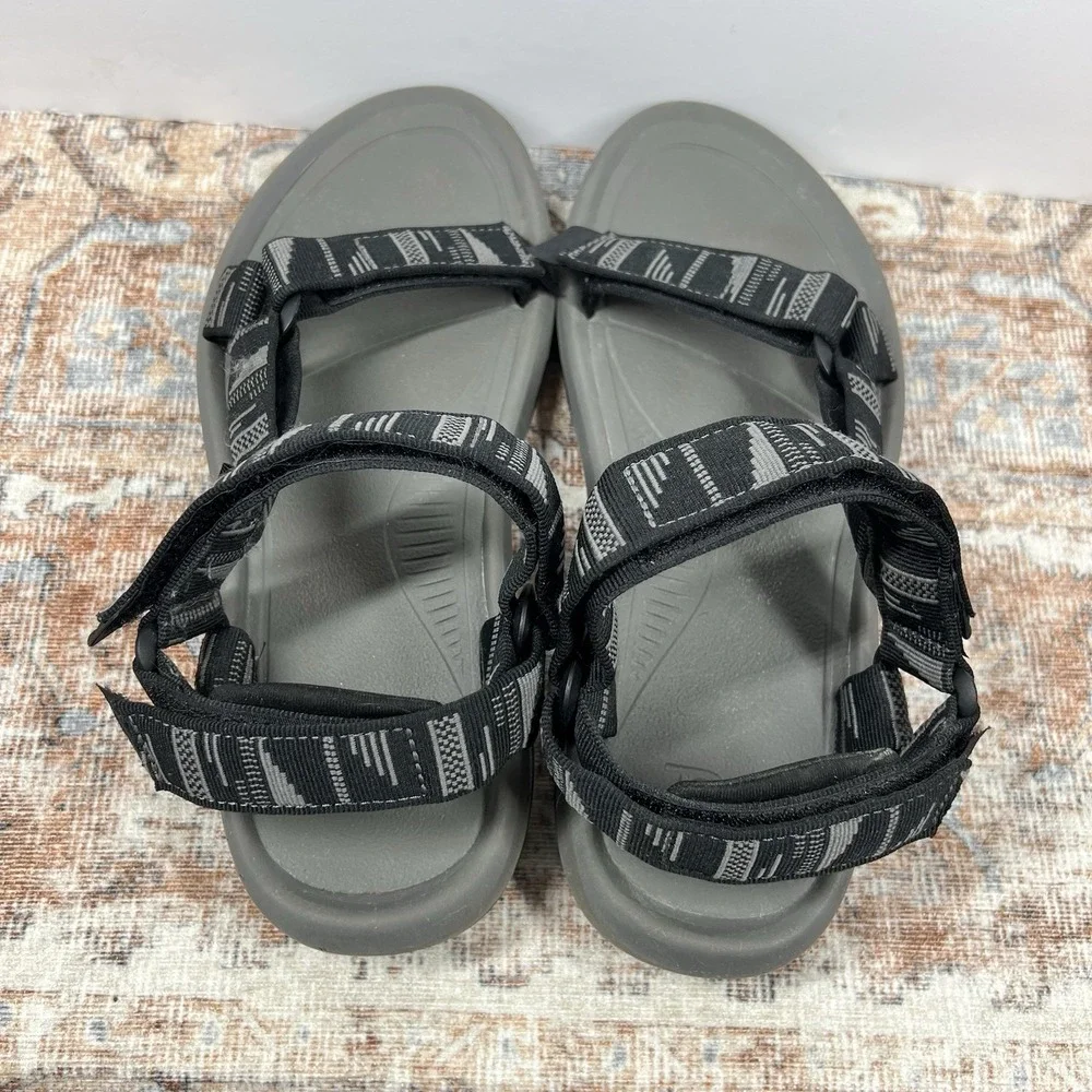 Teva Hurricane XLT2 Sandals Mens 10 Black Gray Hook Loop Hiking‎ Quick Dry
